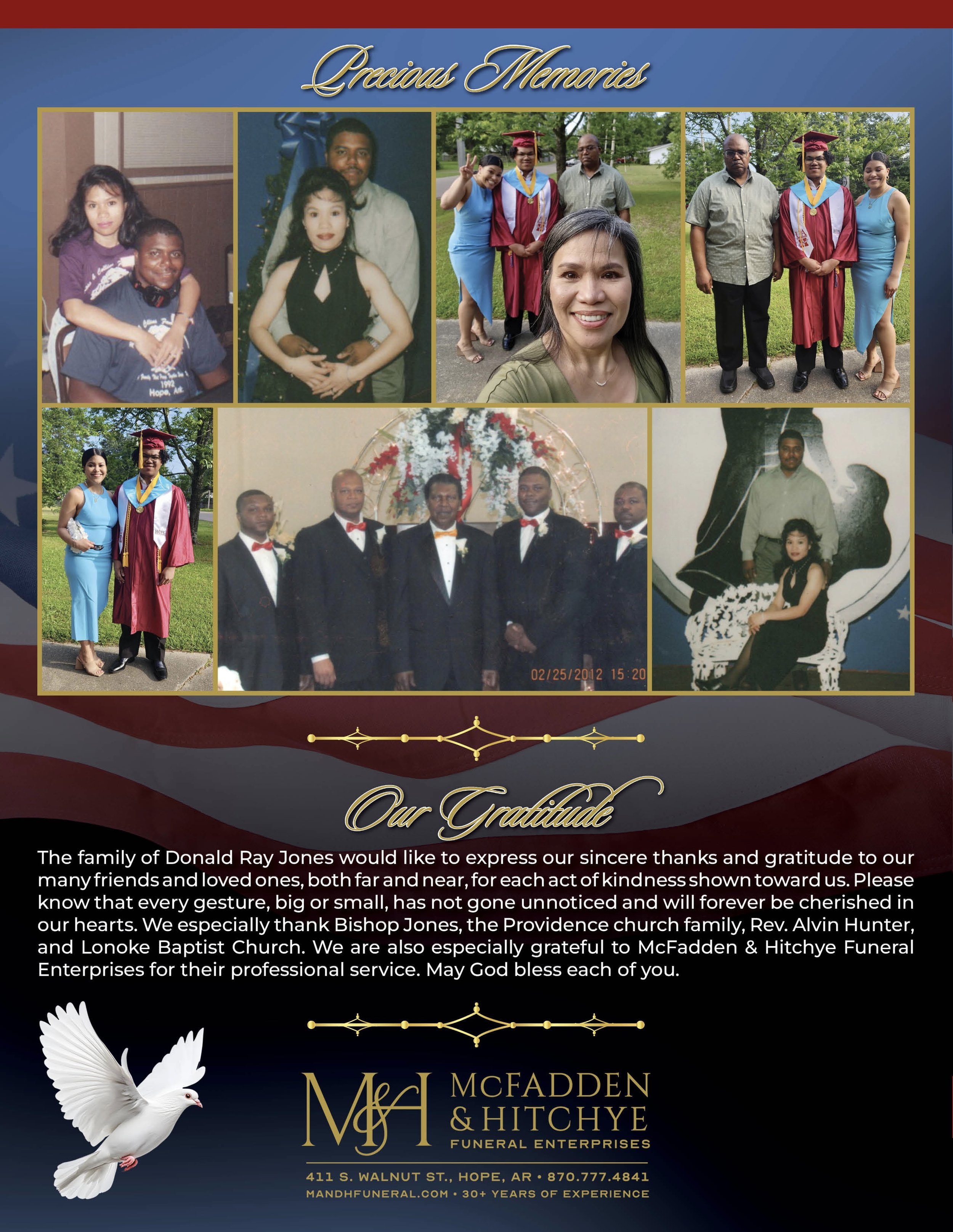 Donald Ray Jones — McFadden & Hitchye Funeral Enterprises